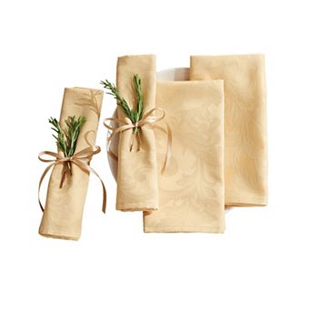 BrylaneHome Damask Set Of 4 Napkins 20 Sq.