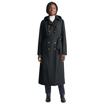 Jessica London Women's Plus Size Double Breasted Long Trench Raincoat