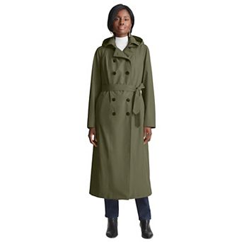 Jessica London Women's Plus Size Double Breasted Long Trench Raincoat