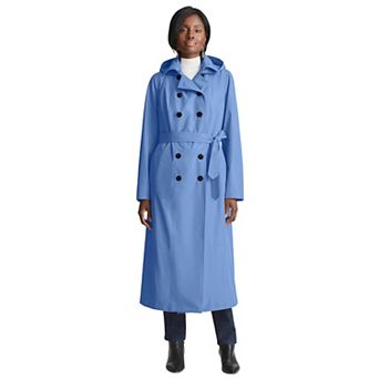 Jessica London Women's Plus Size Double Breasted Long Trench Raincoat