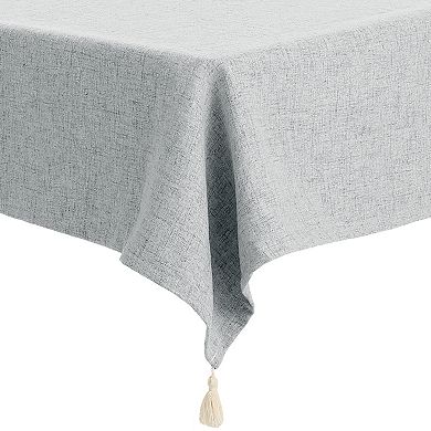 Tassels Wrinkle-resistant Washable Cotton Linen Tablecloth 1 Pc 47" X 67"