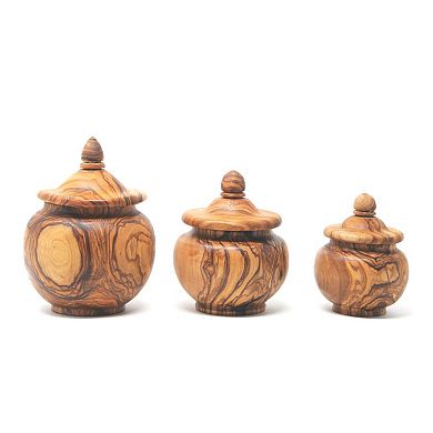 Olive Wood Acorn Sugar Bowl, Large