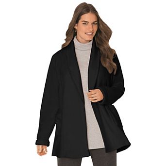 Woman Within Plus Size Microfleece Cardigan
