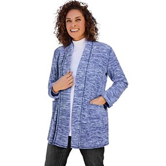 Woman Within Plus Size Microfleece Cardigan