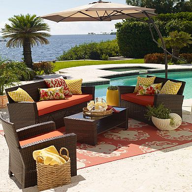 BrylaneHome 9' Easy Up Cantilever Umbrella