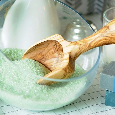 Handmade Olive Wood Large Flour Scoop 8" Wooden Bath Salt Scoop Holds About 1 Cup