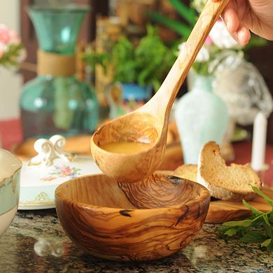 Wooden Ladle Handcrafted Olive Wood Cooking Serving Ladle