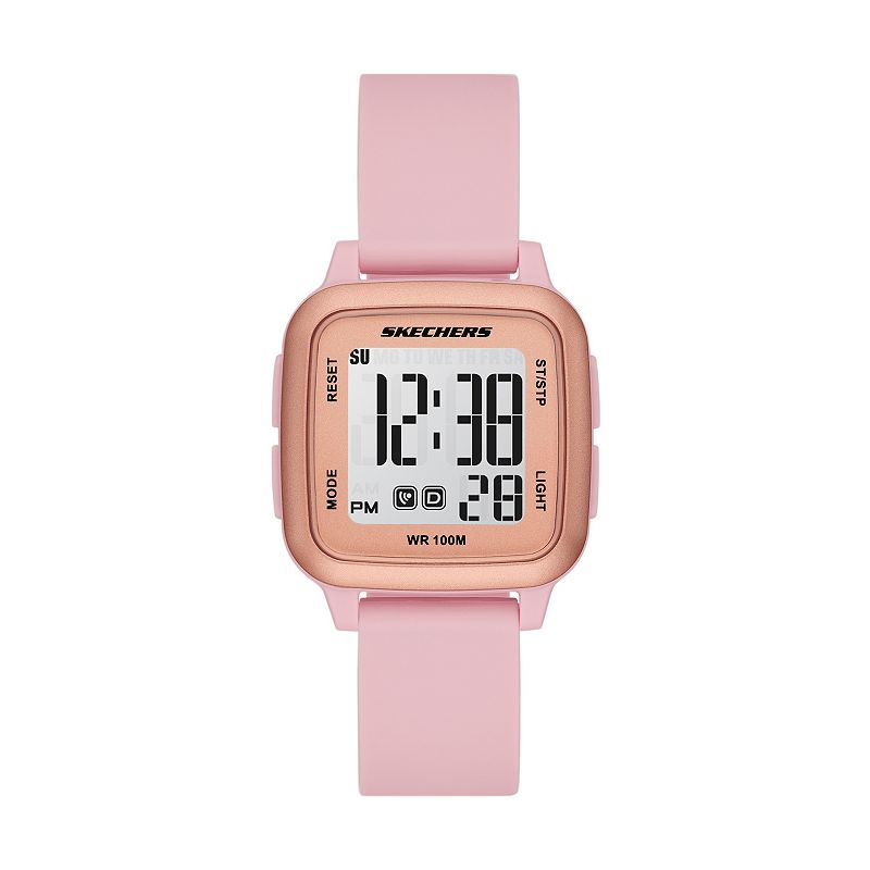Skechers Women's Holmby Pink Digital Watch, Size: 34 mm, Blush Pink