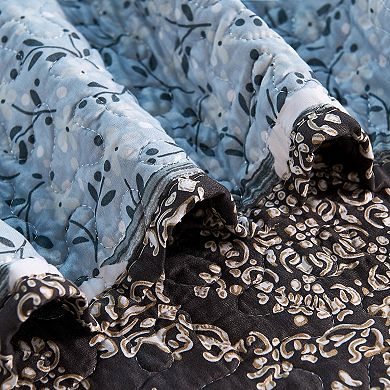 Serenta Bohemian Floral Scroll Print 9-Piece Comforter Set with Throw Pillows