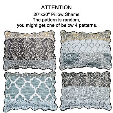 Serenta Bohemian Floral Scroll Print 9-Piece Comforter Set with Throw Pillows