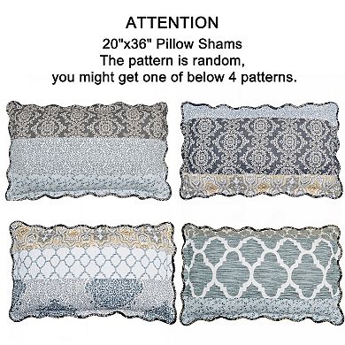 Serenta Bohemian Floral Scroll Print 9-Piece Comforter Set with Throw Pillows