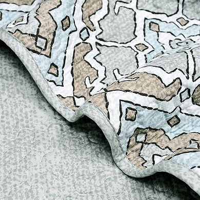 Serenta Diego Medallion Print 5-Piece Quilt Set with Throw Pillows