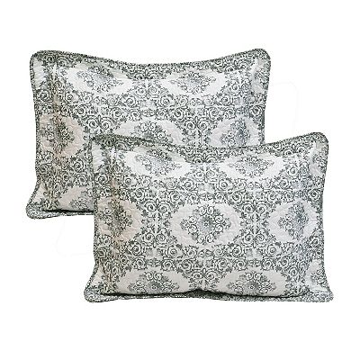 Serenta Legacy Floral Medallion Printed 5-Piece Quilt Set with Throw Pillows