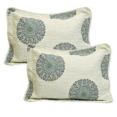 Serenta Encore Medallion Print 5-Piece Quilt Set with Throw Pillows