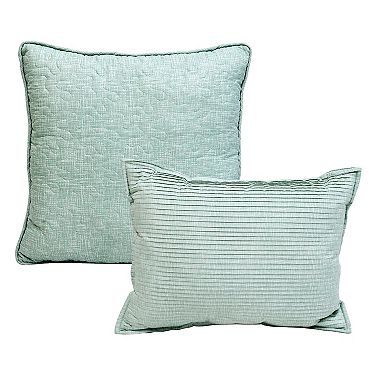 Serenta Kingston Damask Print 5-Piece Quilt Set with Throw Pillows