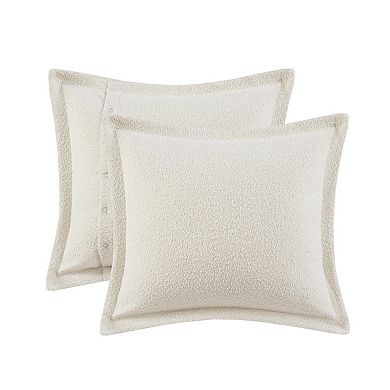 Madison Park Signature Oasis Oversized Chenille Jacquard Striped Comforter Set with Euro Shams and Throw Pillows