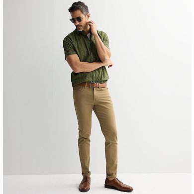 Men's Apt. 9® Short Sleeve Embroidered Button-Down Shirt