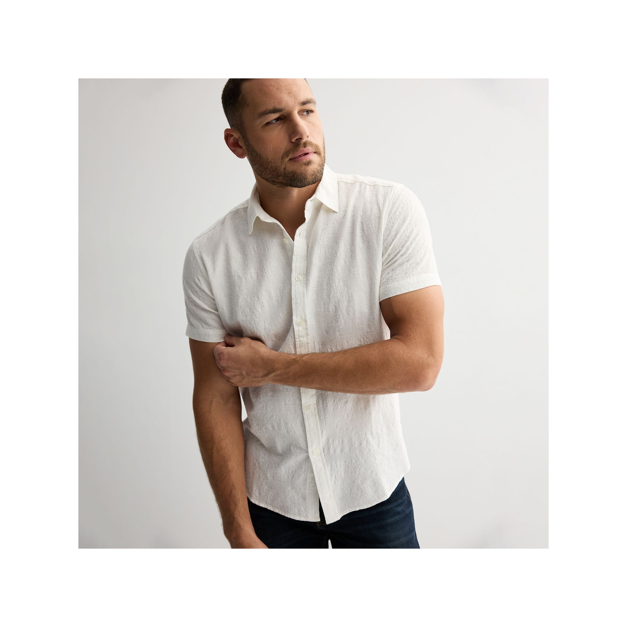 Mens Apt. 9® Short Sleeve Embroidered Button-Down Shirt, Size: Small, Mod
