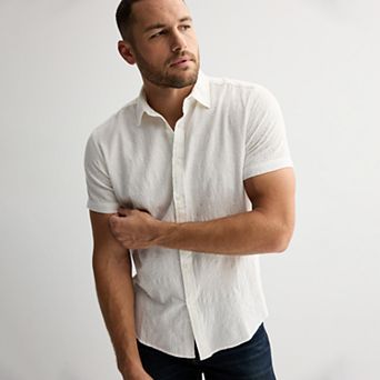 Men's Apt. 9® Short Sleeve Embroidered Button-Down Shirt