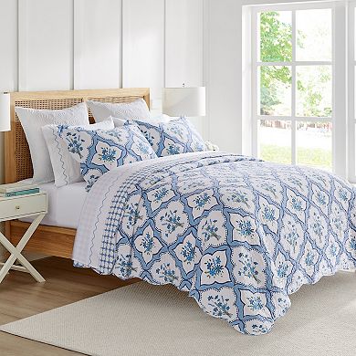 Draper James Teal Blooms Quilt Set with Shams