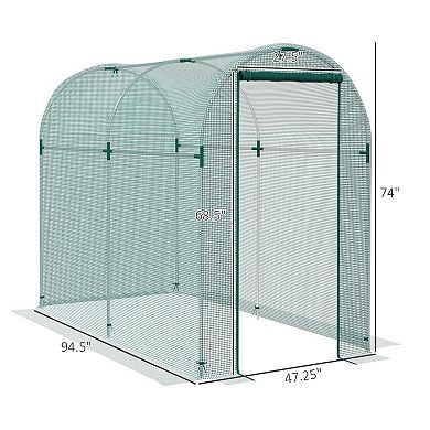 Outsunny 4' X 8' Plant Protection Tent Crop Cage With Door, Green