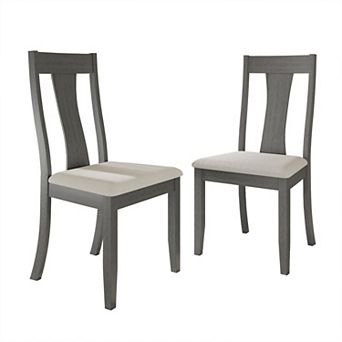 Classic Wooden Dining Chair With Warm Grey Cover