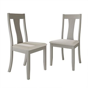 Classic Wooden Dining Chair With Warm Grey Cover