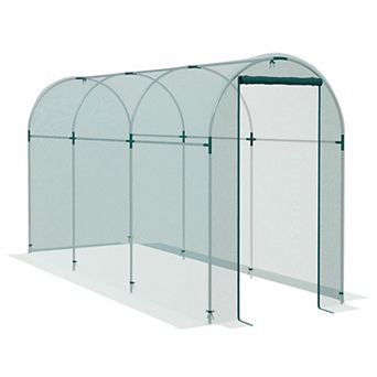 Outsunny 4' X 12' Plant Protection Tent Crop Cage With Door, Green