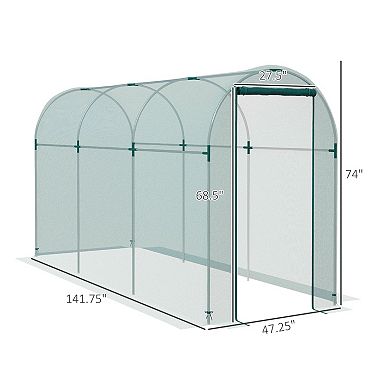 Outsunny 4' x 12' Plant Protection Tent Crop Cage with Door,