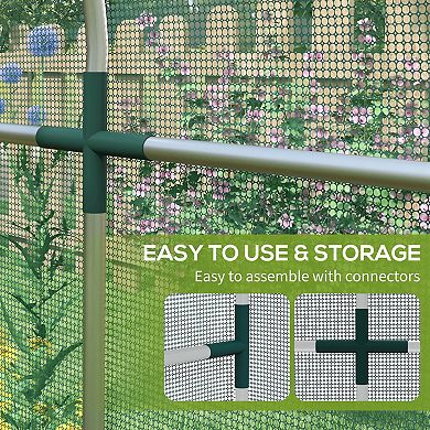 Outsunny 4' x 12' Plant Protection Tent Crop Cage with Door,