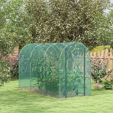 Outsunny 4' x 12' Plant Protection Tent Crop Cage with Door,