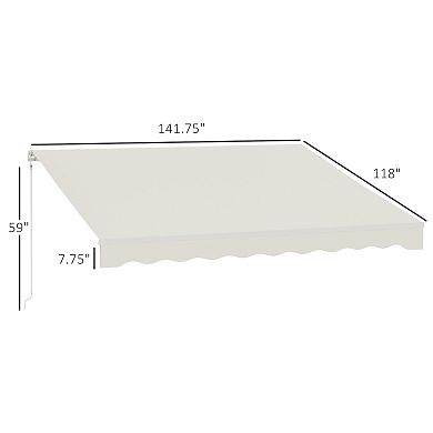 Outsunny 10' X 12' Electric Retractable Awning W/ Remote Controller