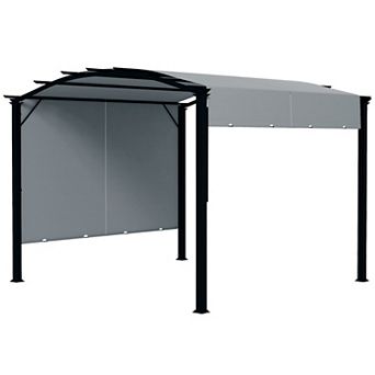 Outsunny 11ft x 11' Outdoor Retractable Pergola Canopy for Backyard