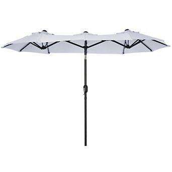 Outsunny 9.7ft Double-sided Patio Umbrella Tilt Outdoor Umbrella