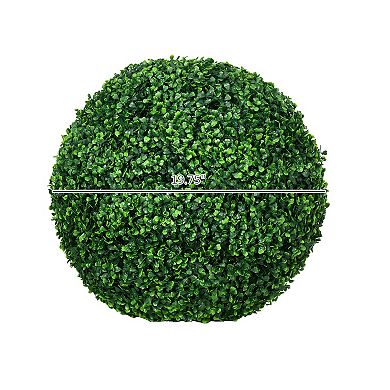 Homcom 2 Pack Artificial Tree Boxwood Topiary Balls, 19.75 Inch