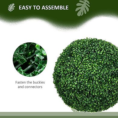Homcom 2 Pack Artificial Tree Boxwood Topiary Balls, 19.75 Inch