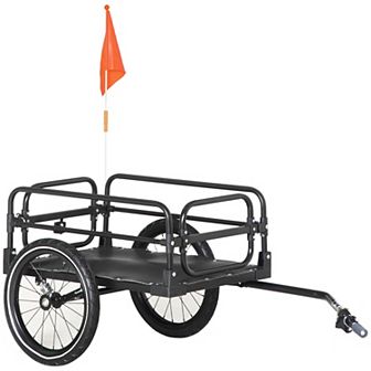Aosom Bike Cargo Trailer Wagon Bicycle Trailer with Suspension, 16ft' Wheels