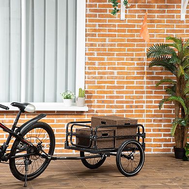 Bike Cargo Trailer Bike Wagon Bicycle Trailer With Suspension, 16'' Big Wheels