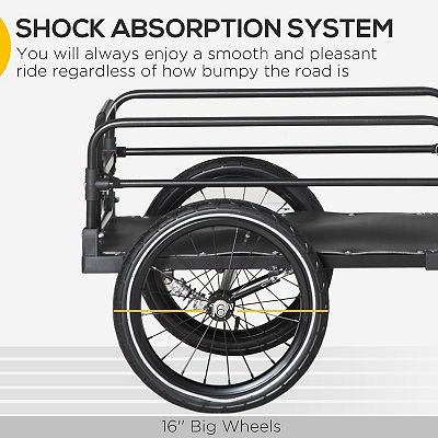 Aosom Bike Cargo Trailer Wagon Bicycle Trailer with Suspension