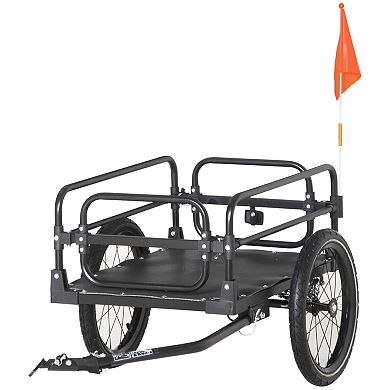 Bike Cargo Trailer Bike Wagon Bicycle Trailer With Suspension, 16'' Big Wheels