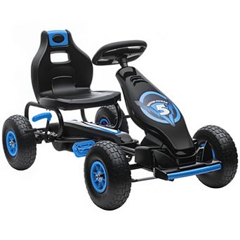 Aosom Pedal Go Kart W/ Adjustable Seat, Pedal Car W/ Rubber Wheels