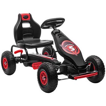 Aosom Pedal Go Kart W/ Adjustable Seat, Pedal Car W/ Rubber Wheels