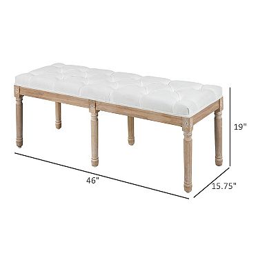 Homcom End Of Bed Bench, Upholstered Bedroom Bench