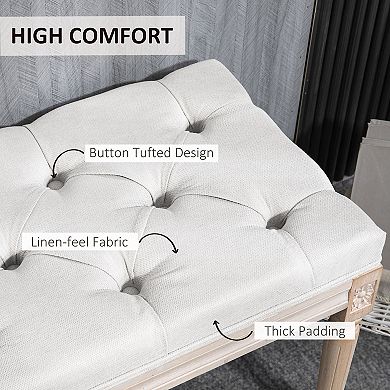 Homcom End Of Bed Bench, Upholstered Bedroom Bench
