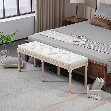 Homcom End Of Bed Bench, Upholstered Bedroom Bench