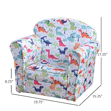 Kid's Sofa Chair With Dinosaur Design And Thick Padding For Bedroom, Playroom