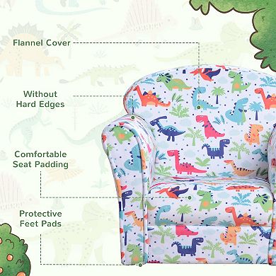 Kid's Sofa Chair With Dinosaur Design And Thick Padding For Bedroom, Playroom