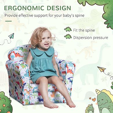Kid's Sofa Chair With Dinosaur Design And Thick Padding For Bedroom, Playroom