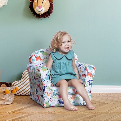 Kid's Sofa Chair With Dinosaur Design And Thick Padding For Bedroom, Playroom