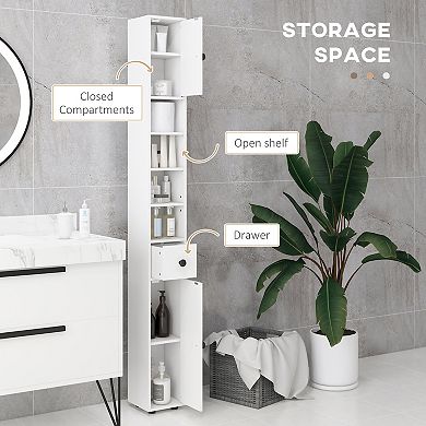 Kleankin Bathroom Storage Cabinet w/ Shelves, Toilet Paper Cabinet